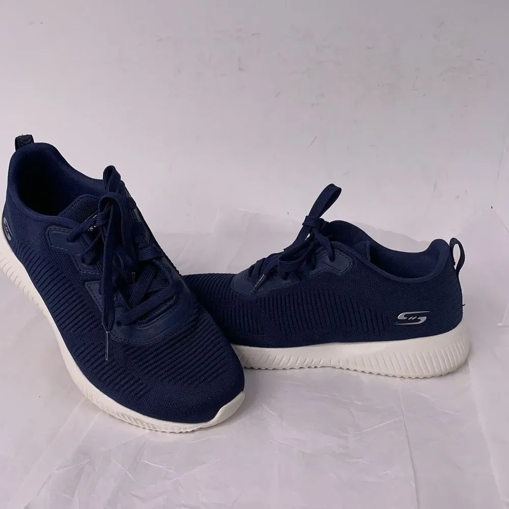 BOBS SPORT by Skechers TOUGH TALK Navy Fabric Lace Up Low Top Sneakers Women 9.5